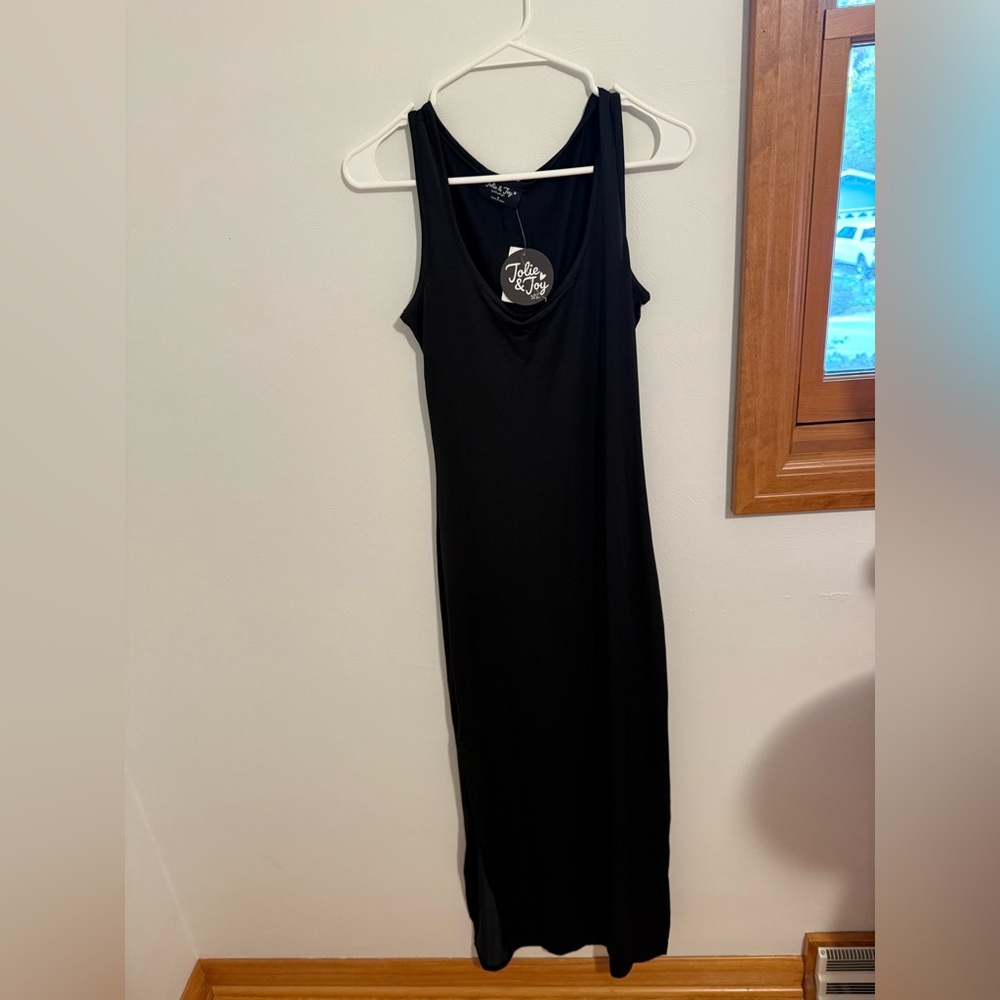 Simple black maxi dress